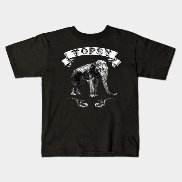 Topsy the Elephant Kids T-Shirt by MutineerDisaster